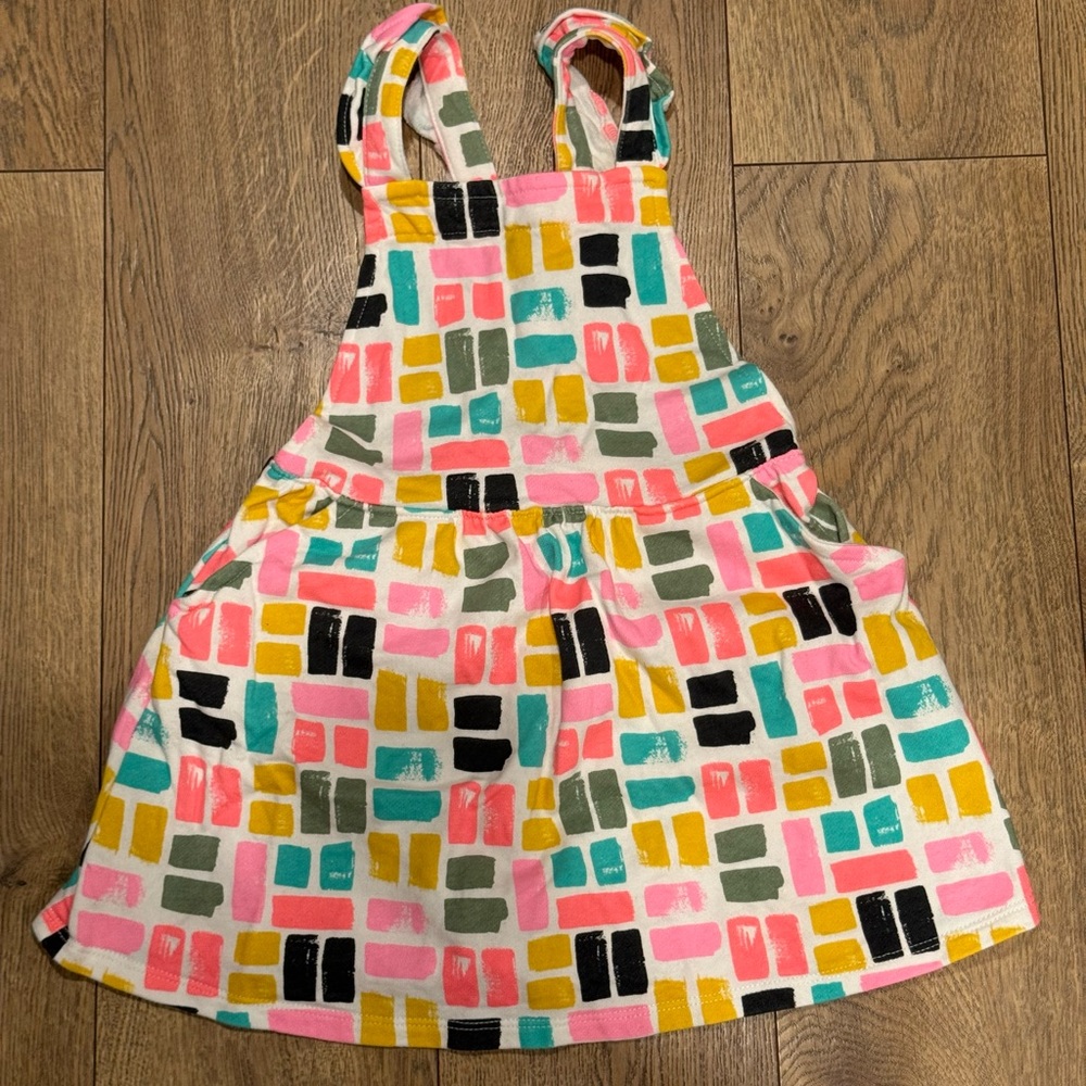 Girls Cat & Jack Multicolor Jumper Dress with Ruffle Details